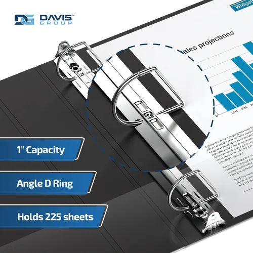 Vista 2 de Easyview - Carpetas prémium de 3 anillas con cubiertas transparentes y anillos en D, carpetas para escuela u oficina, 1 pulgada, paquete de 6