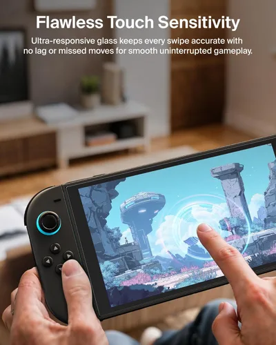 Vista 7 de Belkin TemperedGlass - Protector de pantalla antirreflectante para Nintendo Switch de dureza 2-9H, delgado, resistente a los arañazos, incluye marco