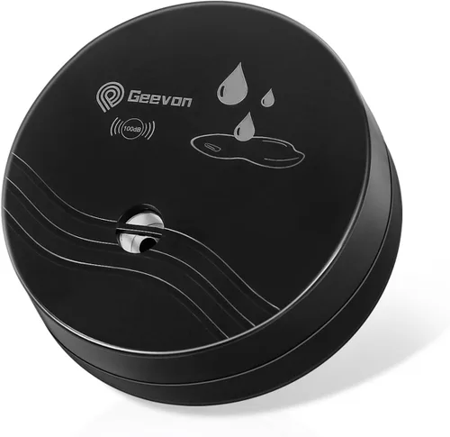 Vista 18 de Geevon Paquete de 2 Detectores de Fugas de Agua, Alarmas de Sensor de Agua de 100dB, Detector de Inundaciones para Sótanos, Baños, Cuartos