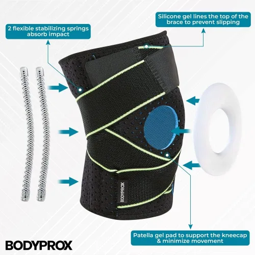 Vista 2 de Bodyprox Rodillera con estabilizadores laterales y almohadillas de gel para rótula para soporte de rodilla