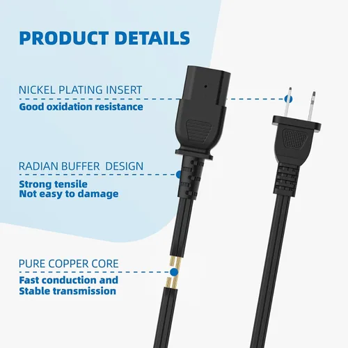 Vista 6 de Cable de alimentación compatible con olla Crock-Pot Express de 6 cuartos de galón SCCPPC600-V1, para olla instantánea, olla de arroz, cable