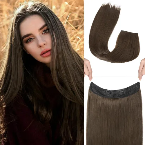 Vista 46 de REECHO - Extensiones de cabello con alambre transparente invisible, tamaño ajustable, broches de seguridad extraíbles en la extensión secreta recta