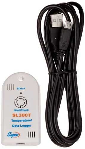 Supco SL300T Registrador de datos miniatura, temperatura, 3 pulgadas de largo x 1-19/32 pulgadas de ancho x 19/32 pulgadas de alto