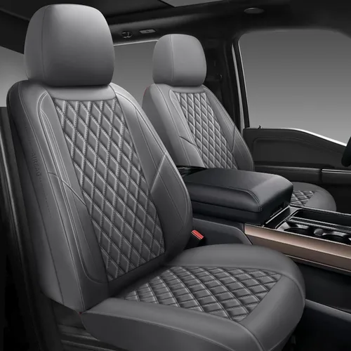 Vista 15 de Fundas de Asiento de Coche de Cuero Premium Par de Asientos Delanteros, Ajuste Universal para Coches, Camiones y SUV, Cojín de Asiento de Coche