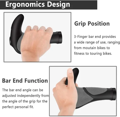 Vista 4 de Yakamoz Empuñaduras ergonómicas para manillar de bicicleta con anillo de bloqueo antideslizante para ciclismo MTB Mountain Road Bicicleta plegable