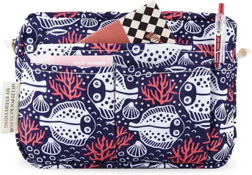 Vista 14 de Organizador de cartera con múltiples bolsillos, bolsa de aseo impermeable con cremallera, bolsa de almacenamiento portátil para lápices