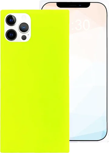 Vista 20 de Compatible con Neon Phone Rectangle iPhone 14 Funda para mujer, diseño de lujo de fluorescencia brillante, flexible, suave, delgada, de gel de goma