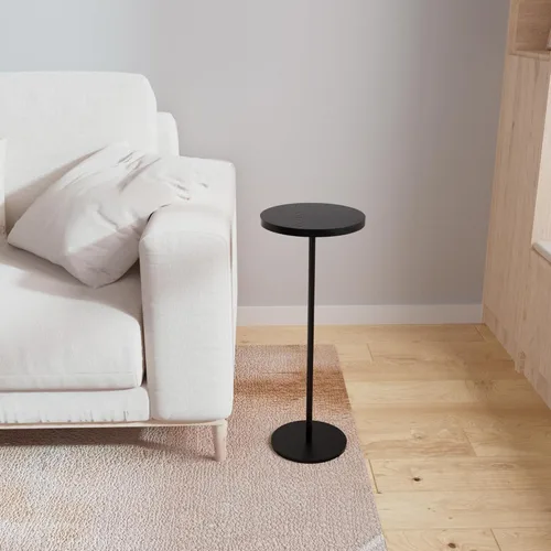 Vista 6 de Mesa auxiliar pequeña, mesa redonda de metal, diámetro de escritorio de 9.99 pulgadas para sala de estar, dormitorio, espacios pequeños, sofá