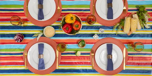 Vista 7 de DII - Mantel de vinil para mesa Rayas de verano