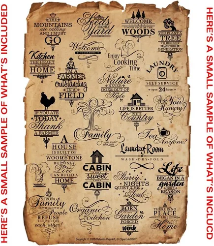 Vista 2 de Wall Art Decal Quotes Clipart-Vinyl Cutter Plotter Images-Vector Clip Art Graphics CD