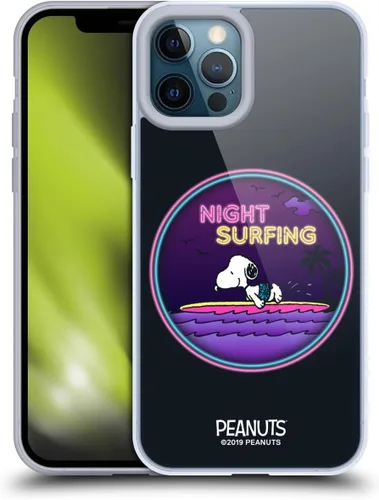 Vista 163 de Head Case Designs Funda de gel suave con licencia oficial de Peanuts Tropical Surf Snoopy Aloha Disco compatible con Apple iPhone 13 Mini