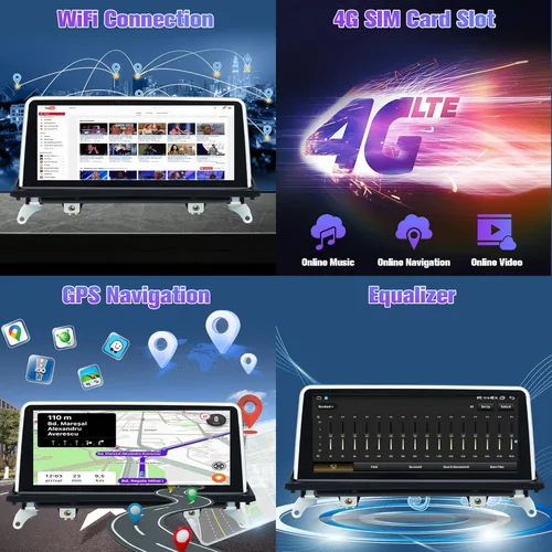 Vista 5 de Estéreo para E70 E71: 64G Estéreo de coche con Bluetooth Apple Carplay para BMW E70 E71 CCC 2007-2010, pantalla táctil del mercado de accesorios