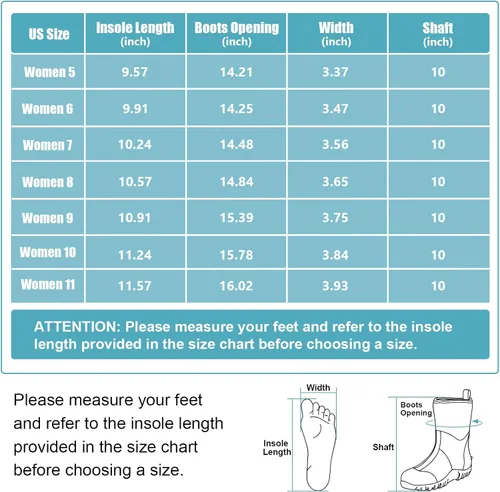 Vista 5 de Kalkal Botas de goma para mujer, de neopreno de 0.236 pulgadas, impermeables, aisladas, con vástago de acero, pantorrilla ancha, botas de caza