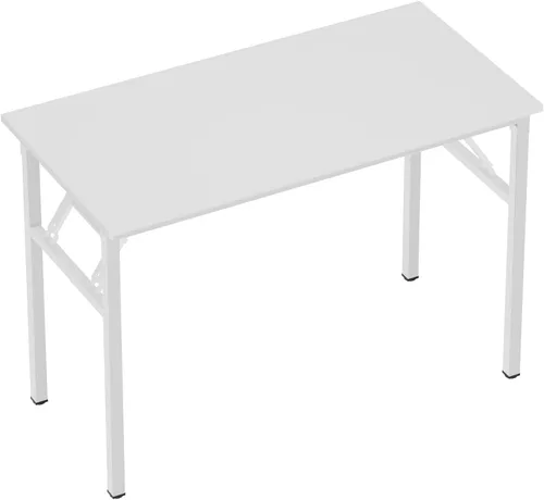 Vista 16 de Need - Escritorio plegable de computadora de 31.5 pulgadas para espacios pequeños, mesa plegable de escritura de estudio en negro para oficina
