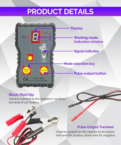 Vista 2 de RACOONA Kit de limpiador de inyector de combustible, probador de inyector de combustible y kit de limpiador con 4 adaptadores, accesorios