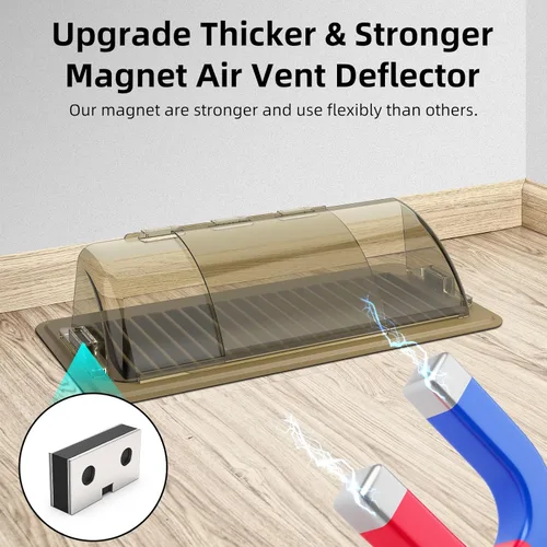 Vista 3 de Deflectores de ventilación para el hogar, deflectores de calor para registros de piso, deflector magnético ajustable de 10" a 14" pulgadas