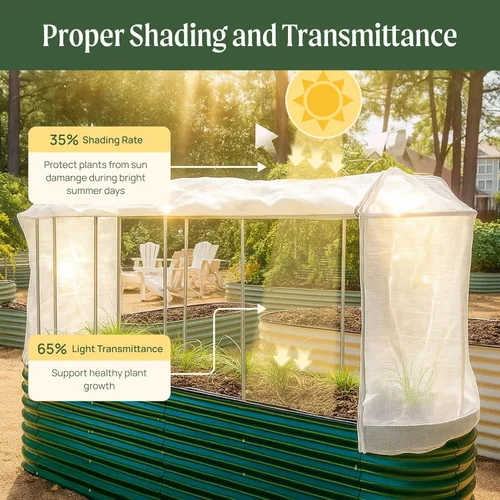 Vista 4 de Vego garden Sistema de cubierta para cama de jardín de 3.5 x 6.5 pies (9 en 1) (cama de jardín no incluida)