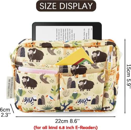 Vista 4 de Organizador de cartera con múltiples bolsillos, bolsa de aseo impermeable con cremallera, bolsa de almacenamiento portátil para lápices