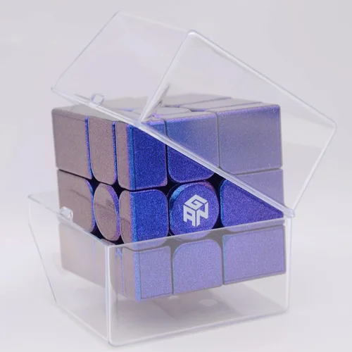 Vista 5 de Bukefuno GAN Mirror M UV 3x3 Speed Cube 2022 Rompecabezas magnético cubos de color morado (versión UV)