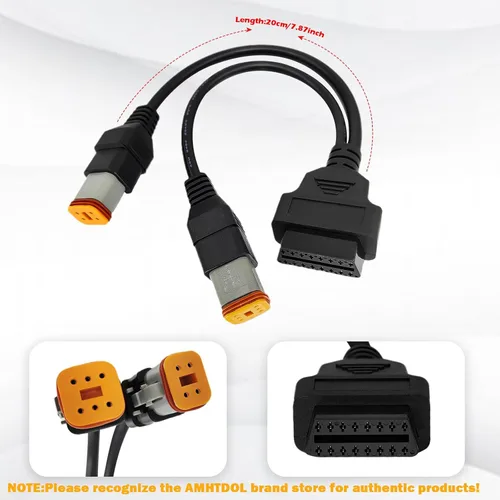Vista 4 de Cable Obd2 para Harley 4 pines+6 pines 2 en 1 Adaptador de escáner OBD para motocicleta, conector OBD compatible con muchas herramientas
