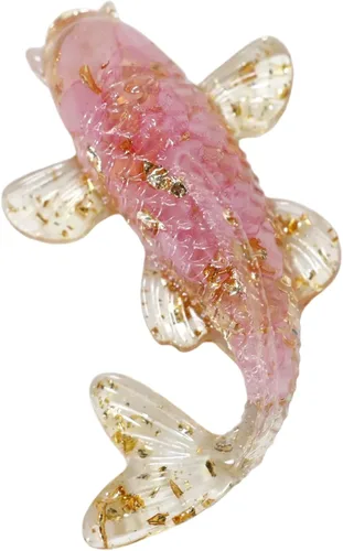 Koi Fish Decor Crystal Figurine, Small Glass Fish Ornament for Home Desk, Lucky Wealth Attraction Decoration