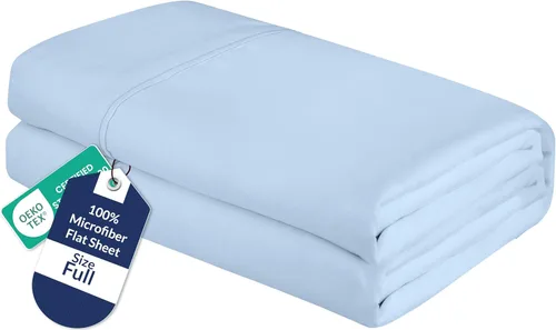 Vista 72 de Royale Linens Sábana Plana Individual – Sábanas Planas de Microfibra Cepillada Ultra Suave 1800 Solamente – Sin Arrugas y Resistentes a las Manchas