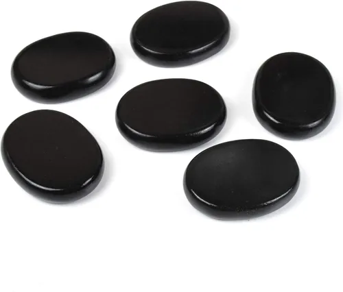 Juego de 6 piedras de masaje caliente con basalto natural, cálidas, para masaje de spa, 2.36 x 3.14 pulgadas (2.4 x 3.1 in), 2