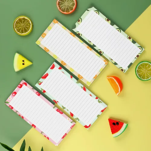 Vista 5 de Joyberg Paquete de 4 Blocs de Notas Magnéticos para Refrigerador, Bloc Magnético de Lista de Compras para Refrigerador, Bloc Magnético de Lista