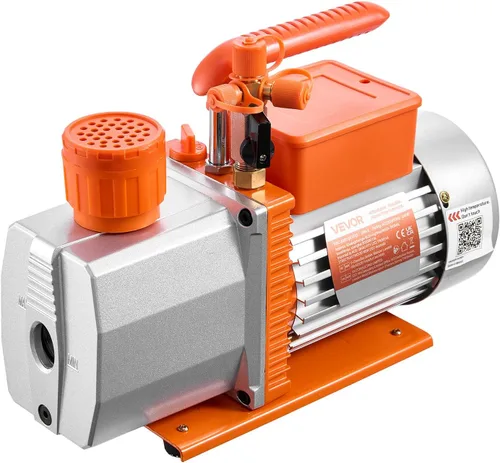 Vista 9 de VEVOR Bomba de vacío, 7 CFM 3/4 HP, HVAC bomba de vacío de dos etapas de paletas rotativas de CA, para R134a R22 R410a R1234YF R32, motor de 4