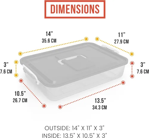 Vista 6 de Chef Pomodoro Caja de Fermentación para Masa de Pizza, 14 x 11 Pulgadas, Contenedor de Masa de Pizza, Cabe 4-6 Bolas de Masa, Bandeja Doméstica