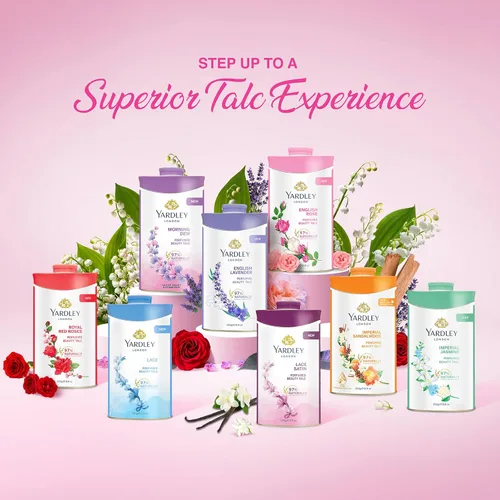 Vista 8 de Yardley London Rosa Inglesa Perfumado Talco Desodorante Polvo de Talco 100gm