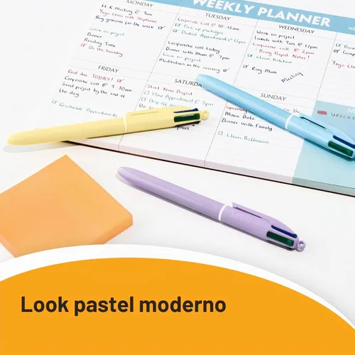 Vista 5 de BIC 4-Color Pastel Barrel Multicolor Ballpoint Pens