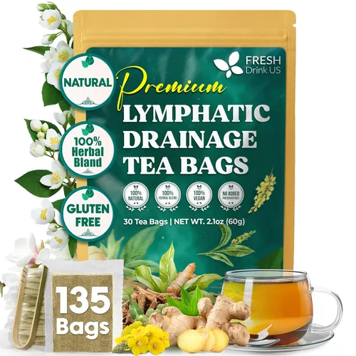 Vista 643 de FreshDrinkUS, 135 bolsas de té de jengibre y cúrcuma premium, ingredientes 100% naturales, mezcla hecha a mano de té de hierbas de cúrcuma