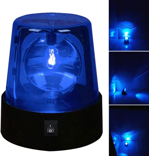 Vista 7 de Luz estroboscópica LED giratoria de 360 grados con efecto de escenario intermitente para DJ, funciona con pilas, lámpara giratoria para fiesta