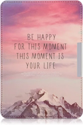 Vista 2 de kwmobile Funda compatible con Tienda Kindle Paperwhite - Funda para lector electrónico - Be Happy PinkVioletCoral