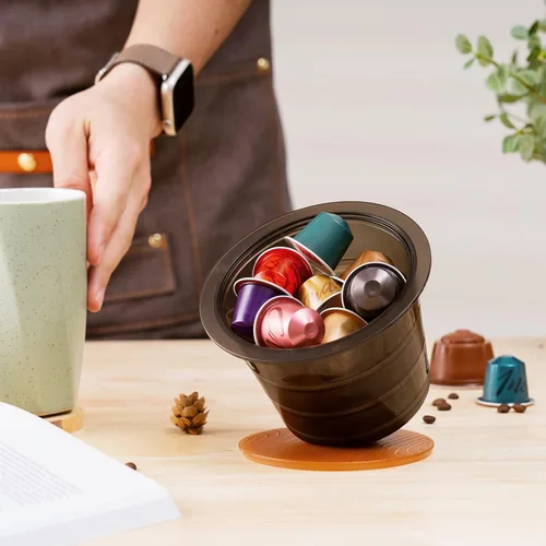 Vista 4 de Cesta de café en forma de cápsula de expreso, cesta de montaje rápido y fácil, material sin BPA, uso multifuncional, perfecta para amantes del café
