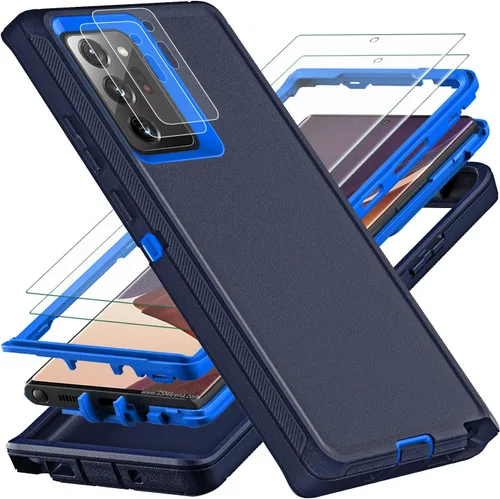 Vista 11 de YKHJKLEC Funda para Samsung Galaxy Note 20 Ultra, con 2 piezas [protector de pantalla de TPU flexible autorreparable y protector de lente de cámara]