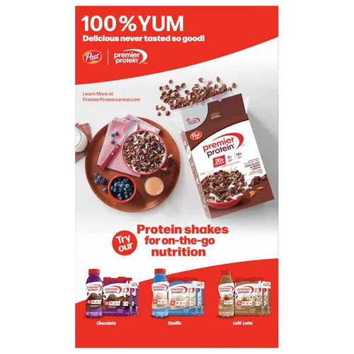 Vista 9 de Post Premier Protein - Cereal de almendras con bayas mixtas, cereales ricos en proteínas, desayuno o aperitivo rico en proteínas hecho con bayas