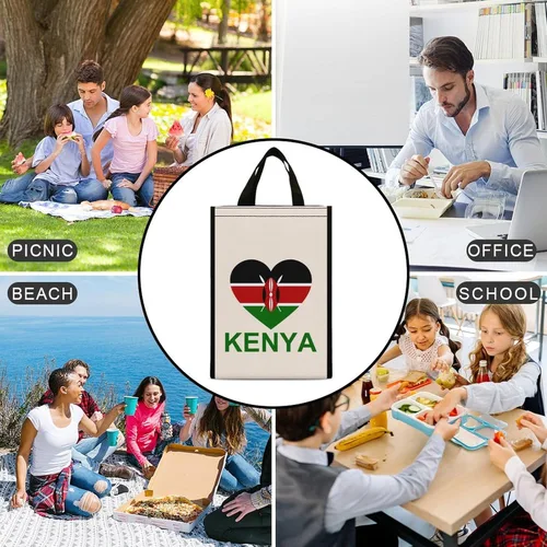 Vista 6 de Love Kenya Lunch Bags for Women Men Insulated Lunch Box Reusable Tote Bag for Home Office