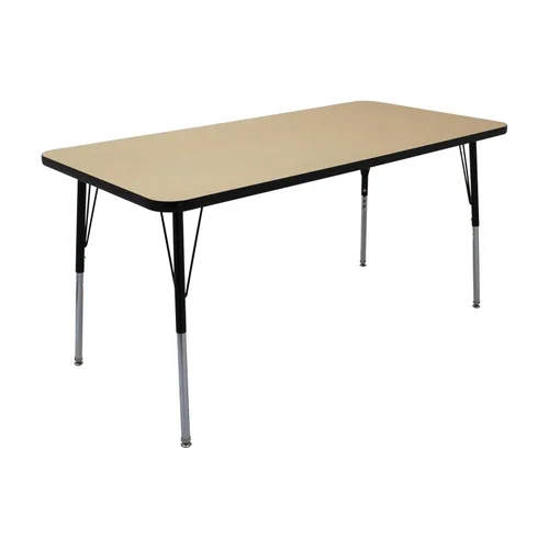 Vista 10 de FDP - Mesa rectangular para actividades escolares y de oficina (24 x 36 pulgadas), patas estándar con deslizadores giratorios, altura ajustable
