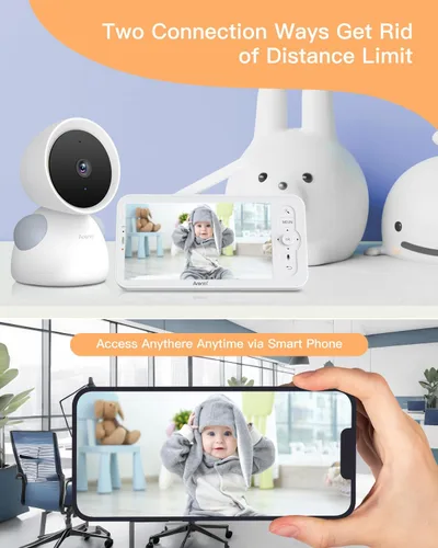 Vista 4 de ARENTI Monitor de cámara para bebé, WiFi 6 de 2K/3MP, aplicación para smartphone, visión nocturna, detección de llanto, seguimiento automático