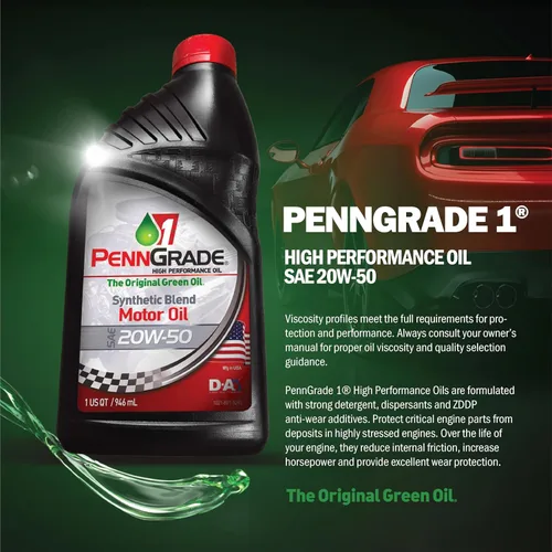 Vista 2 de PENN GRADE 1, aceite sintético de alto rendimiento SAE 20W-50,1 cuarto de galón (paquete de 1)