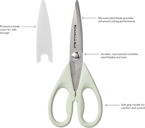 Vista 7 de KitchenAid - KE178OSPIA - Juego de 5 cuencos clásicos para mezclar pistacho y tijeras multiusos con funda protectora, 8.72 pulgadas, pistacho