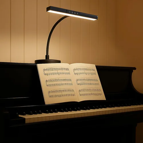 Luz de Piano para Piano Vertical, Amplia Iluminación que Cubre Partitura, Lámpara LED de Piano de 88 Teclas para Pianos de Cola/Digitales, Lámpara