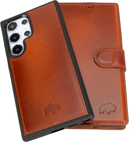 Vista 20 de BLACKBROOK Funda tipo cartera de piel para Samsung S24, extraíble 2 en 1, para carga inalámbrica, 4 ranuras para tarjetas, bolsillos para efectivo e
