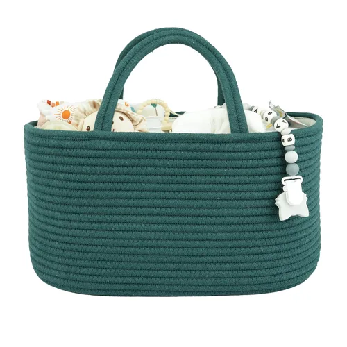 XUANGUO Organizador Grande de Pañales para Bebé con Cuerda para Niña o Niño, Cesta de Almacenamiento de Guardería, Porta pañales Portátil, Bolsa de