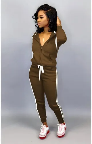 Vista 5 de TOPSRANI Conjunto de dos piezas para mujer conjunto de sudadera con capucha y pantalones deportivos a juego