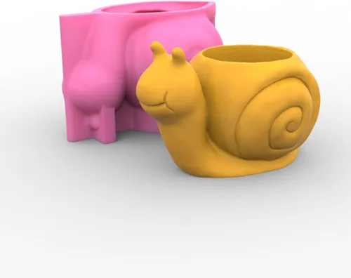 Vista 4 de Molde de silicona para macetas, moldes de silicona en forma de animal 3D para hormigón, cemento, yeso, arcilla polimérica, fundición de resina