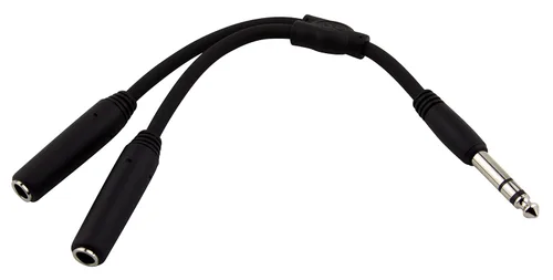 Vista 3 de Pig Hog PY-S214F 1/4" TRS (macho) a doble mono 1/4" (hembra) cable en Y, 6