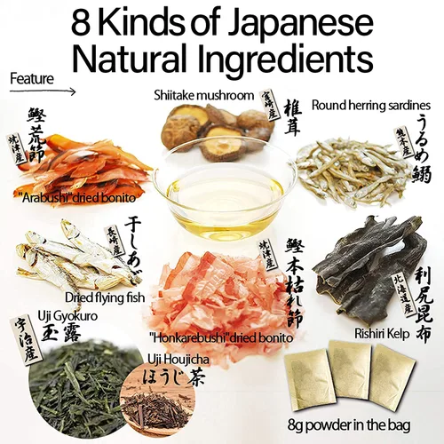 Vista 2 de Chaganju Dashi Stock, paquete Dashi – Caldo de ramen, sopa de miso, Udon, Shabu Shabu y base de sopa de olla caliente – rico sabor a Umami, 8